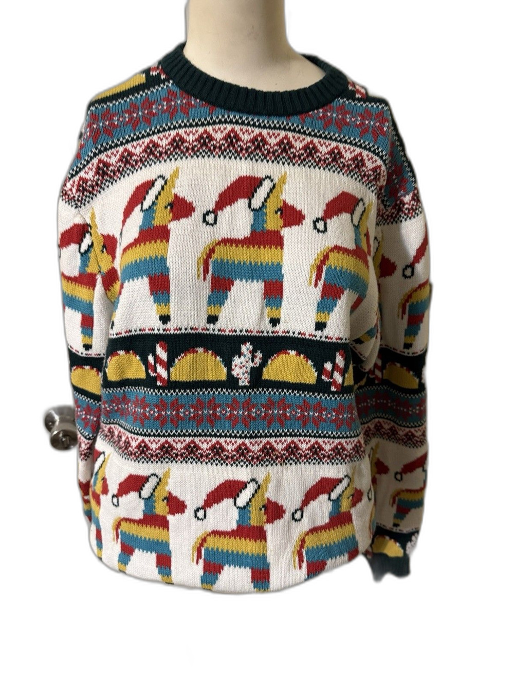 St. John's Bay Llama Pinata Holiday Knit Sweater Size Small